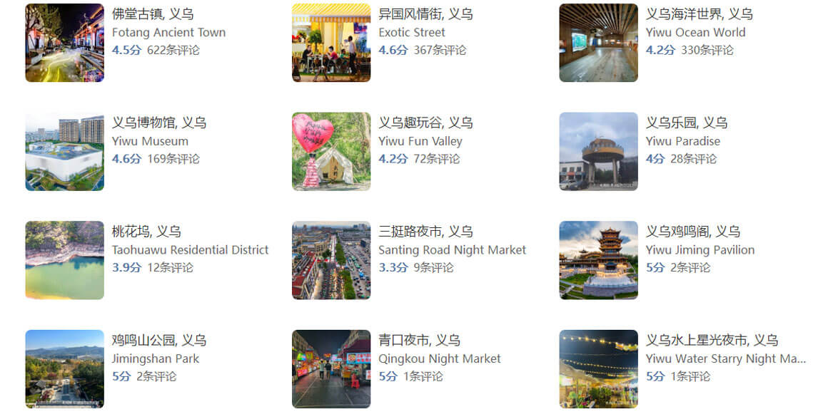 义乌有哪些旅游景点？义乌旅游攻略必去景点推荐打卡榜..