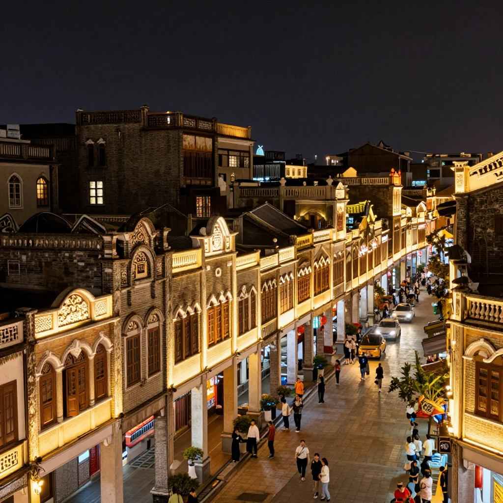 广西梧州百年骑楼光影流转 游人如织