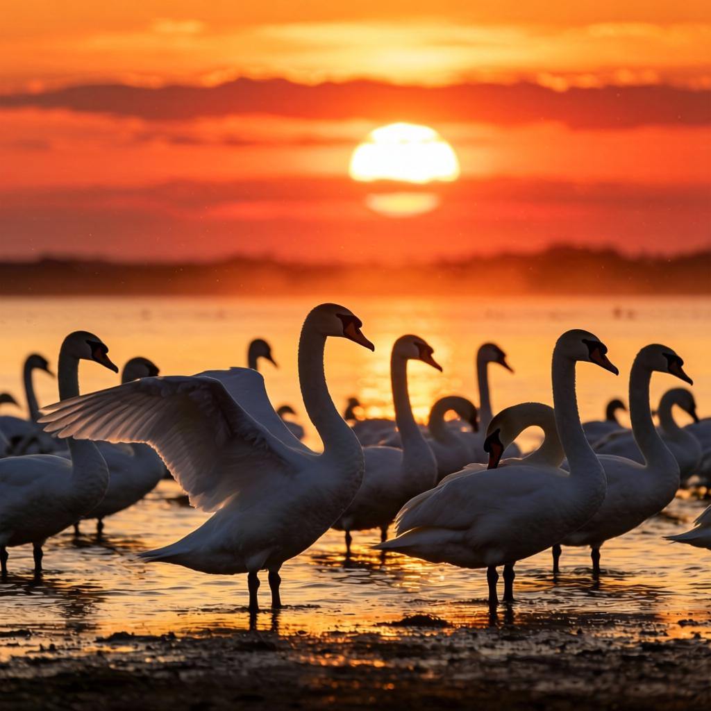 黄河湿地天鹅舞 黄河湿地天鹅舞